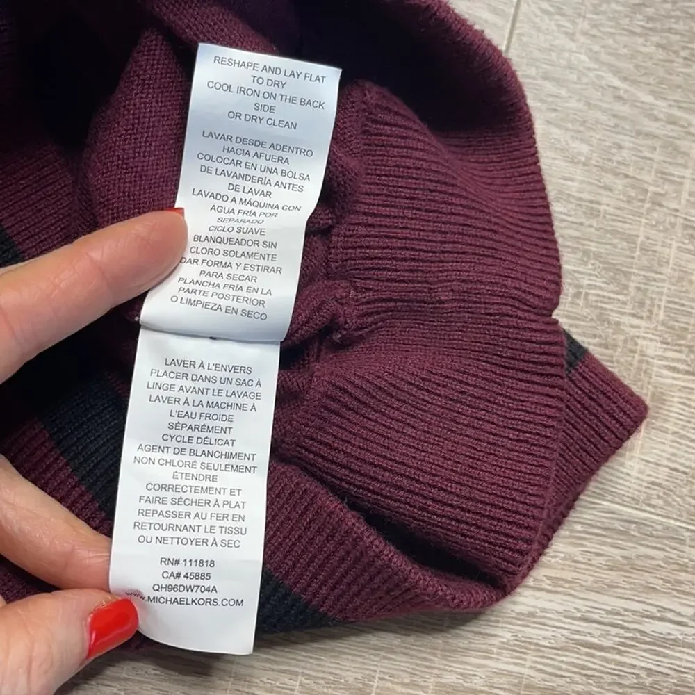 MICHAEL KORS Women's Burgundy Pullover Hoodie Sweater Size Small